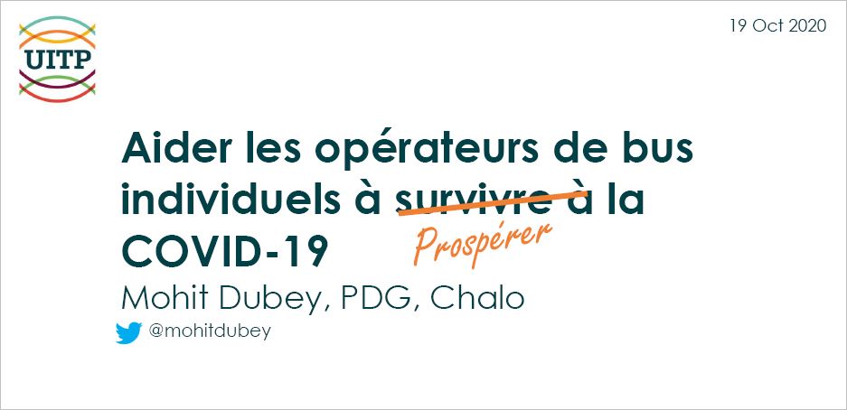 3e webinaire de l'UITP et du SSATP sur le transport informel : Présentation des solutions technologiques de Chalo