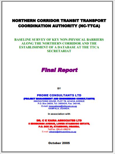 Baseline Survey of Key Non-Physical Barriers along the Northern Corridor  