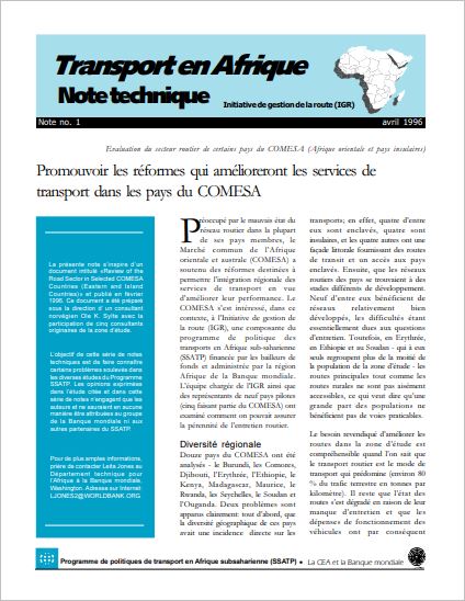 Promouvoir les réformes qui amélioreront les services de transport dans les pays du COMESA 