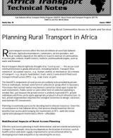 Planning Rural Transport in Africa